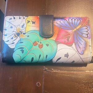 Beautiful rare hand painted Anuska wallet